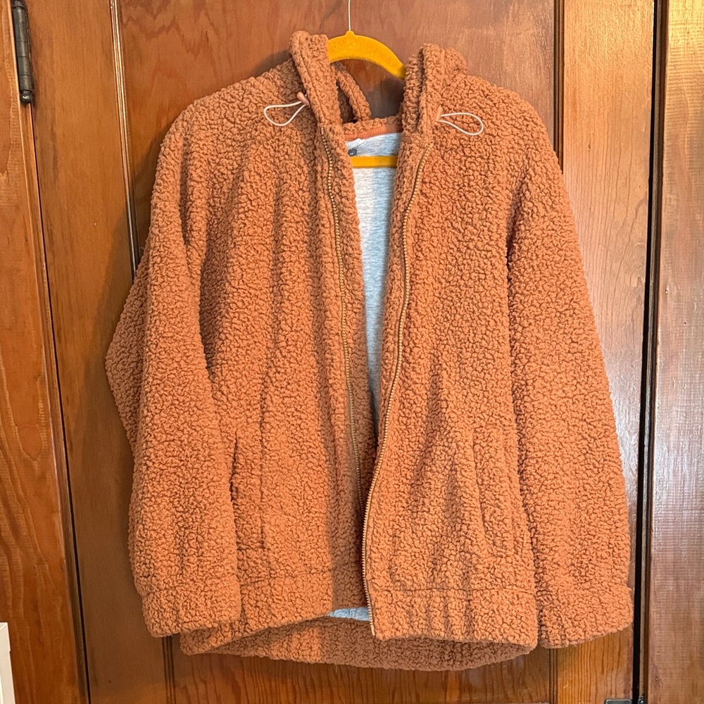NWT Oversized Soft Fleece Zip Up Jacket
